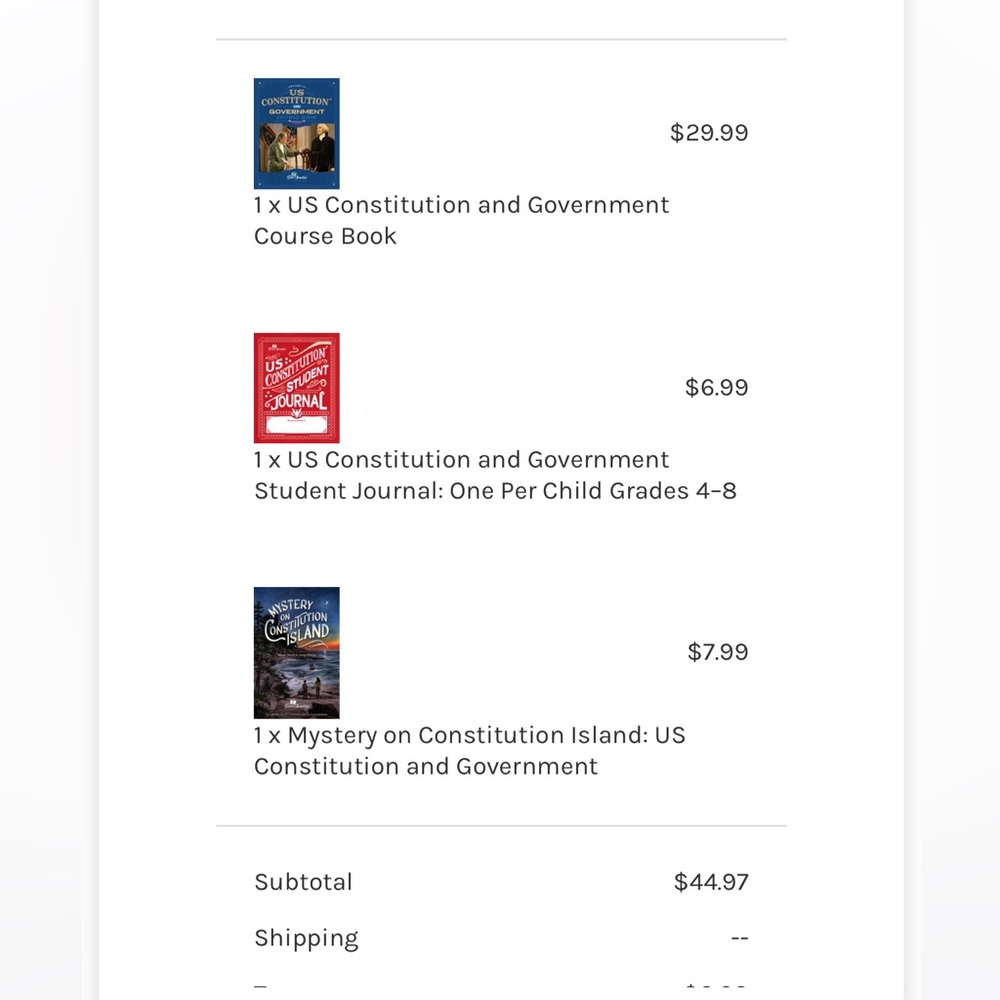 Good and Beautiful US Constitution and Government Course Set - Picture 2 of 3